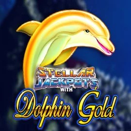 Dolphin Gold with Stellar Jackpots online game logo by Lightning Box Game on billybetscasinoo.com